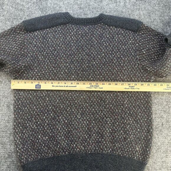 Vintage Racquet Men's Sweater Medium Gray Made in Italy Angora Wool Grandpacore - Picture 10 of 13